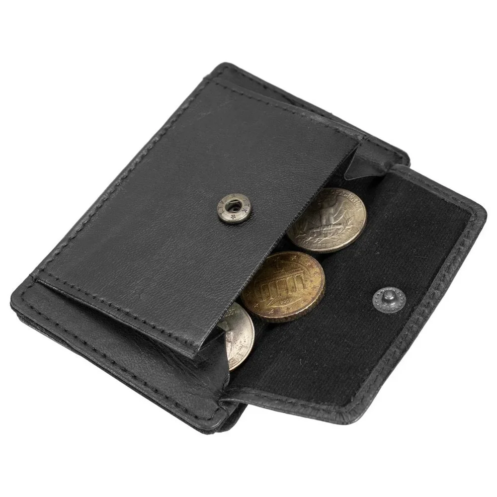Genuine Leather Magic Wallet, Black Buy 1 Get 1 Free